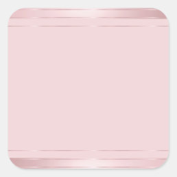 Rose Gold Blank Template Trendy Elegant Modern Square Sticker