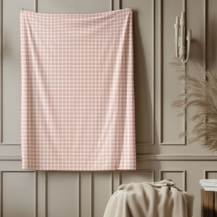 Rose Gold Blanket with Classic Plaid Style