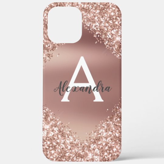 Rose Gold Bling Luxury Sparkle Glitter Monogram Case Mate Iphone Case Zazzle Com