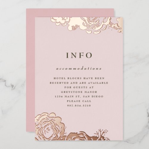 Rose Gold Blooms Invitation Foil Invitation