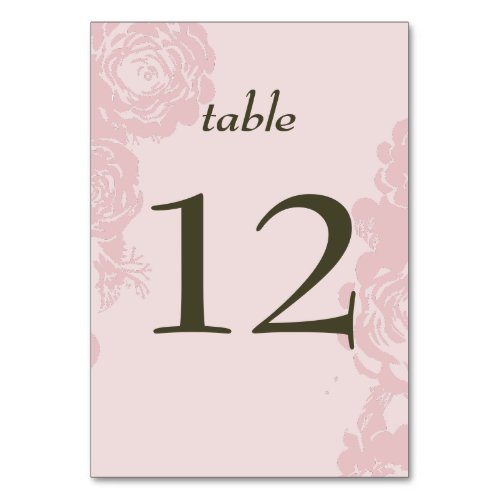 Rose Gold Blooms Wedding Table Number