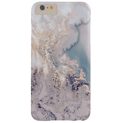 Rose Gold Blue Marble design Barely There iPhone 6 Plus Case