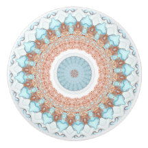 Rose Gold Blue Ocean Floral Kaleidoscope