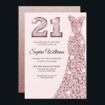 Rose Gold Bluish Dress 21st Birthday Party Invitation<br><div class="desc">Rose Gold Bluish Dress 21st Birthday Party Invitation

Variations to the invitation and matching items in our store</div>
