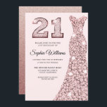 Rose Gold Bluish Dress 21st Birthday Party Invitation<br><div class="desc">Rose Gold Bluish Dress 21st Birthday Party Invitation

Variations to the invitation and matching items in our store</div>