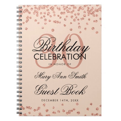 Rose Gold Blush 30th Birthday Guest Book Confetti