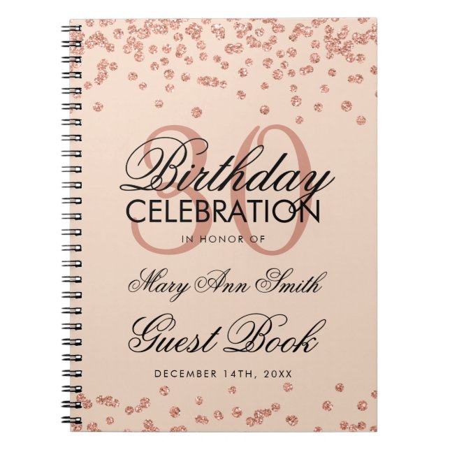 Rose Gold Blush 30th Birthday Guest Book Confetti (Front)