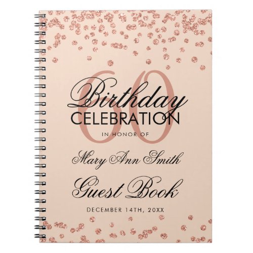 Rose Gold Blush 60th Birthday Guest Book Confetti