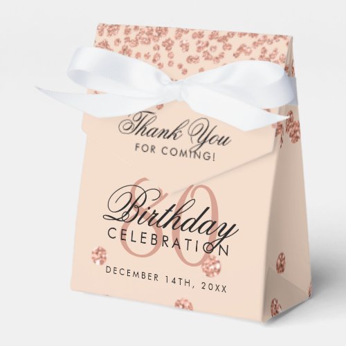 Rose Gold Blush 80th Birthday Thank You Confetti Favor Boxes