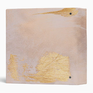 Rose Gold Blush and Gold Texture 3 Ring Binder