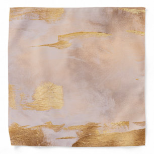 Rose Gold Blush and Gold Texture Bandana