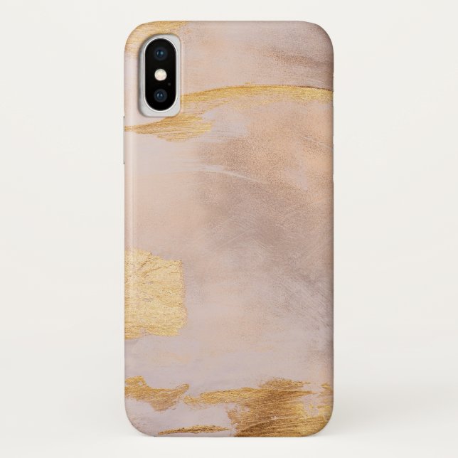 Rose Gold Blush and Gold Texture Case-Mate iPhone Case (Back)