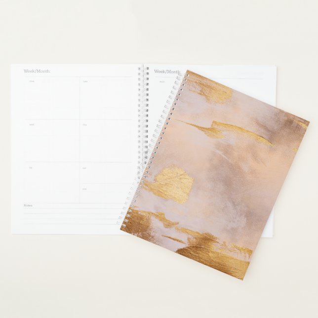 Rose Gold Blush and Gold Texture Planner (Display)
