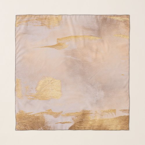 Rose Gold Blush and Gold Texture Scarf