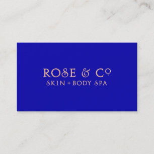 Rose Gold Blush Blue Sapphire Minimal Glam Business Card