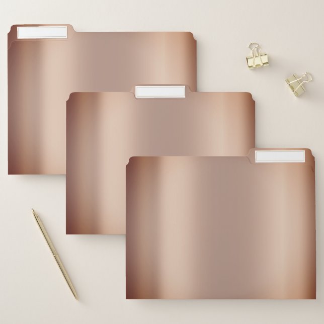 Rose Gold Blush Blush Minimal Copper Beauty Studio File Folder (Set)