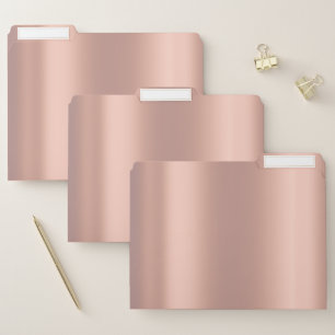 Rose Gold Blush Blush Minimal Copper Beauty Studio File Folder