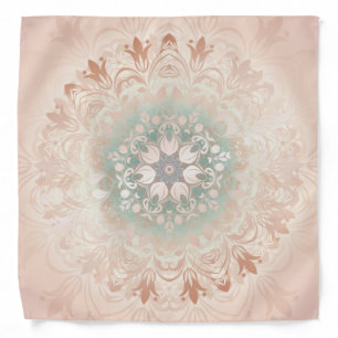 Rose Gold Blush Floral Mandala Bandana