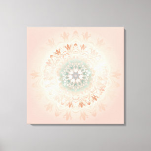 Rose Gold Blush Floral Mandala Canvas Print