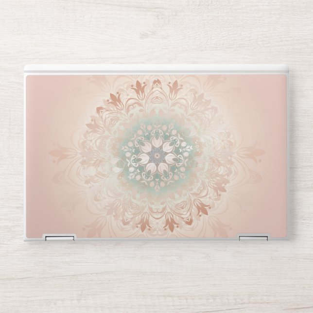 Rose Gold Blush Floral Mandala HP Laptop Skin (Front)