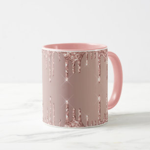 Rose Gold Blush Glitter Coffee Mug Gift