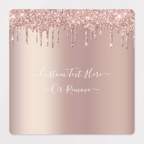 Rose Gold Blush Glitter Custom Text Labels