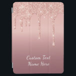 Rose Gold Blush Glitter Custom Text Name Gift iPad Air Cover<br><div class="desc">iPad Covers with Custom Text Rose Gold Blush Glitter Sparkle Drips Pink Wedding or Party Supplies / Gift - Add Your Unique Text / Name or Remove Text - Make Your Special iPad Cases Gift - Resize and move or remove and add text / elements with Customization tool. Design by...</div>