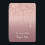 Rose Gold Blush Glitter Custom Text Name Gift iPad Mini Cover<br><div class="desc">iPad Covers with Custom Text Rose Gold Blush Glitter Sparkle Drips Pink Wedding or Party Supplies / Gift - Add Your Unique Text / Name or Remove Text - Make Your Special iPad Cases Gift - Resize and move or remove and add text / elements with Customization tool. Design by...</div>
