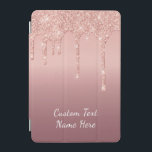 Rose Gold Blush Glitter Custom Text Name Gift iPad Mini Cover<br><div class="desc">iPad Covers with Custom Text Rose Gold Blush Glitter Sparkle Drips Pink Wedding or Party Supplies / Gift - Add Your Unique Text / Name or Remove Text - Make Your Special iPad Cases Gift - Resize and move or remove and add text / elements with Customization tool. Design by...</div>