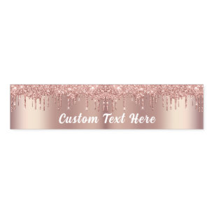 Rose Gold Blush Glitter Custom Text Napkin Bands