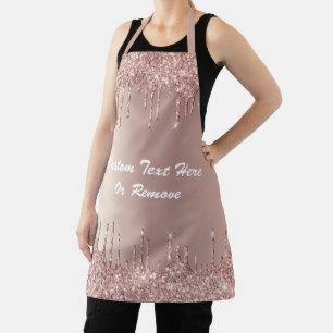 Rose Gold Blush Glitter Custom Text Your Apron