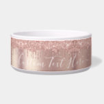 Rose Gold Blush Glitter Drips Bowl - Custom Text<br><div class="desc">Rose Gold Blush Glitter Sparkle Drips Custom Text Pink Modern - Add Your Unique Text or Remove Text - Make Your Special Gift - Resize and move or remove and add text / elements with customization tool. Design by MIGNED. Please see my other projects. You can also transfer this designs...</div>