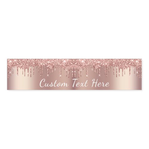 Rose Gold Blush Glitter Drips Napkin Bands  Text 