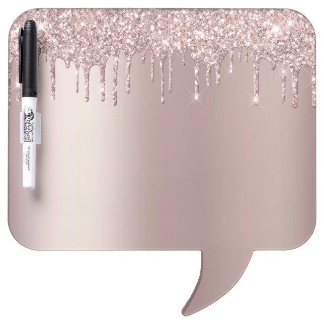 Rose Gold Blush Glitter Dry Erase Board Gift (Front)