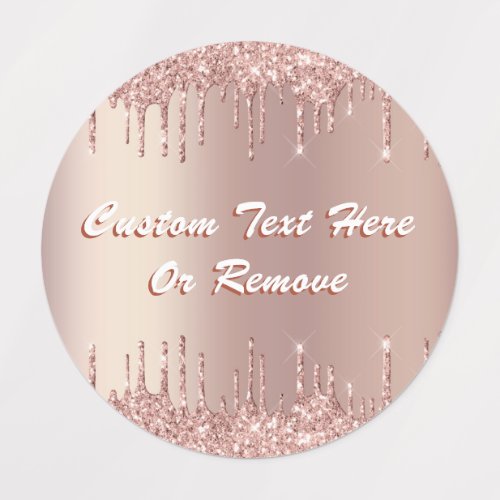 Rose Gold Blush Glitter Labels Custom Text _ Name