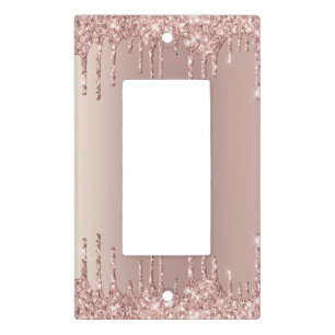 Rose Gold Blush Glitter Light Switch Cover