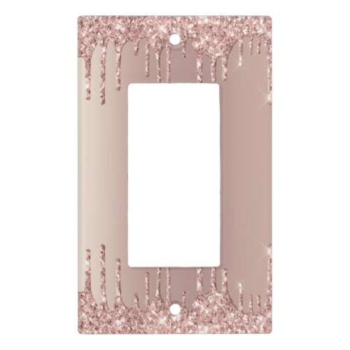 Rose Gold Blush Glitter Light Switch Cover