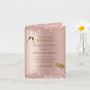 Rose Gold Blush Glitter Luxury Wedding Invitation