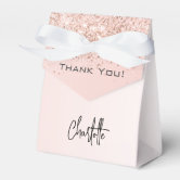 Rose Gold 40th Birthday Thank You Confetti White Favor Box, Zazzle