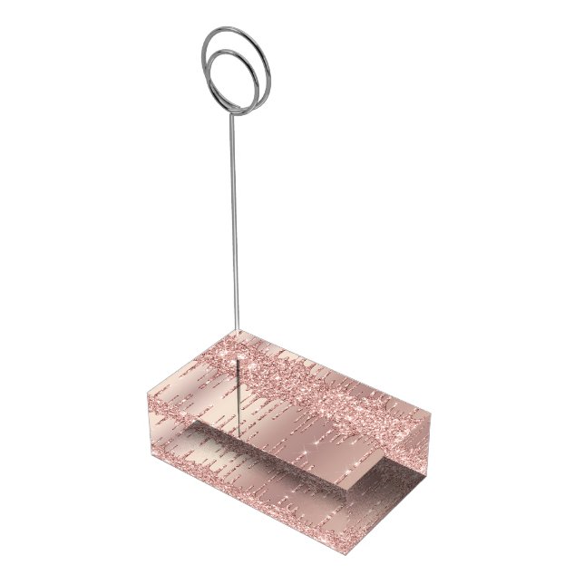 Rose Gold Blush Glitter Place Card Holders (Corner)