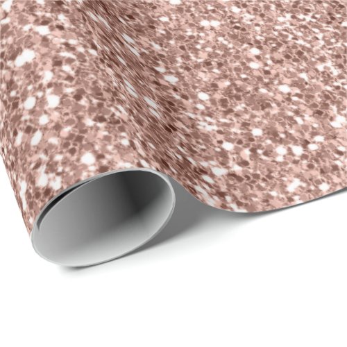 Rose Gold Blush Glitter Seamless Sparkly Skinny Wrapping Paper