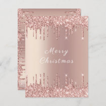 Rose Gold Blush Glitter Sparkle Drips - Christmas