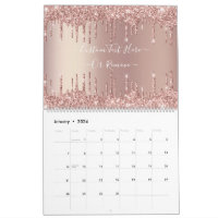 Rose Gold Candle Glitter Sparkle Drips Custom Text, Zazzle