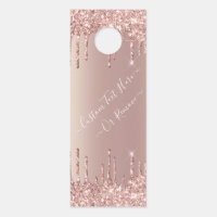 Rose Gold Candle Glitter Sparkle Drips Custom Text, Zazzle