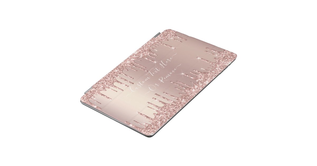 Rose Gold Candle Glitter Sparkle Drips Custom Text, Zazzle