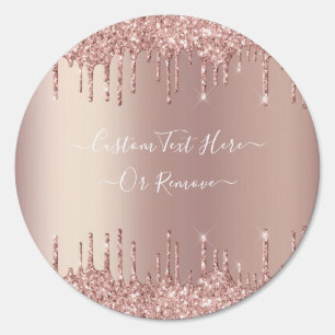 Rose Gold Blush Glitter Sparkle Drips Custom Text Sign