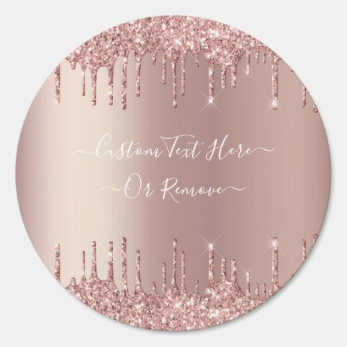 Rose Gold Blush Glitter Sparkle Drips Custom Text  Sign