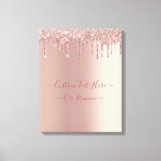 Rose Gold Blush Glitter Sparkle Drips - Special Canvas Print (Front)