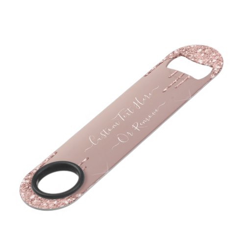 Rose Gold Blush Glitter Sparkle Drips _ Your Text Bar Key