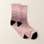 Rose Gold Blush Glitter Sparkly Custom Text Socks<br><div class="desc">Socks with Custom Text Rose Gold Blush Glitter Sparkle Drips Pink Wedding or Party Supplies / Gift - Add Your Unique Text / Name or Remove Text - Make Your Special Gift - Resize and move or remove and add text / elements with customization tool. Design by MIGNED. Please see...</div>